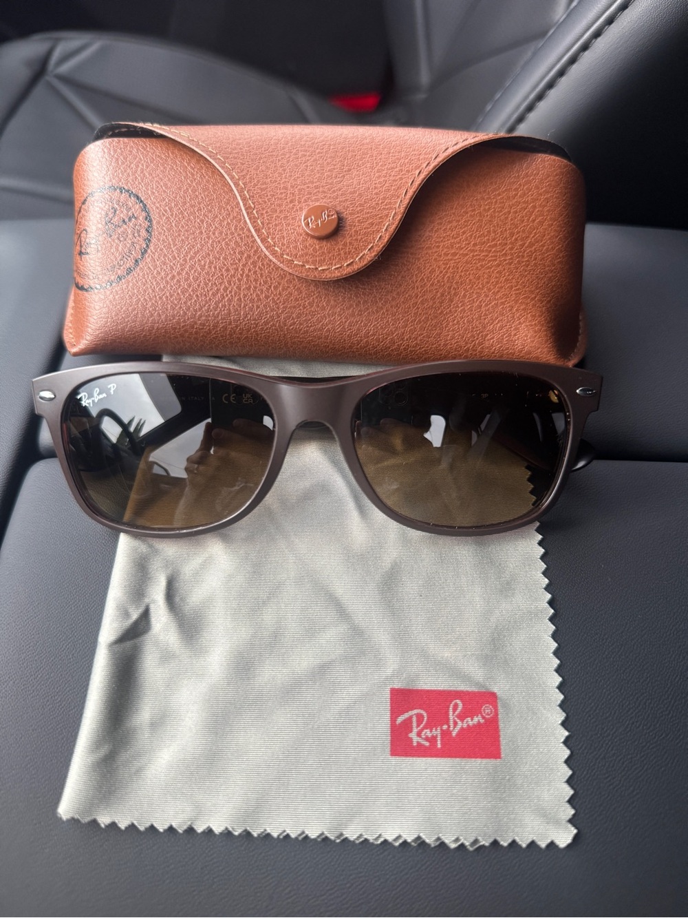 Ray-Ban Brown Frame Sunglasses with Brown Case. Polarized